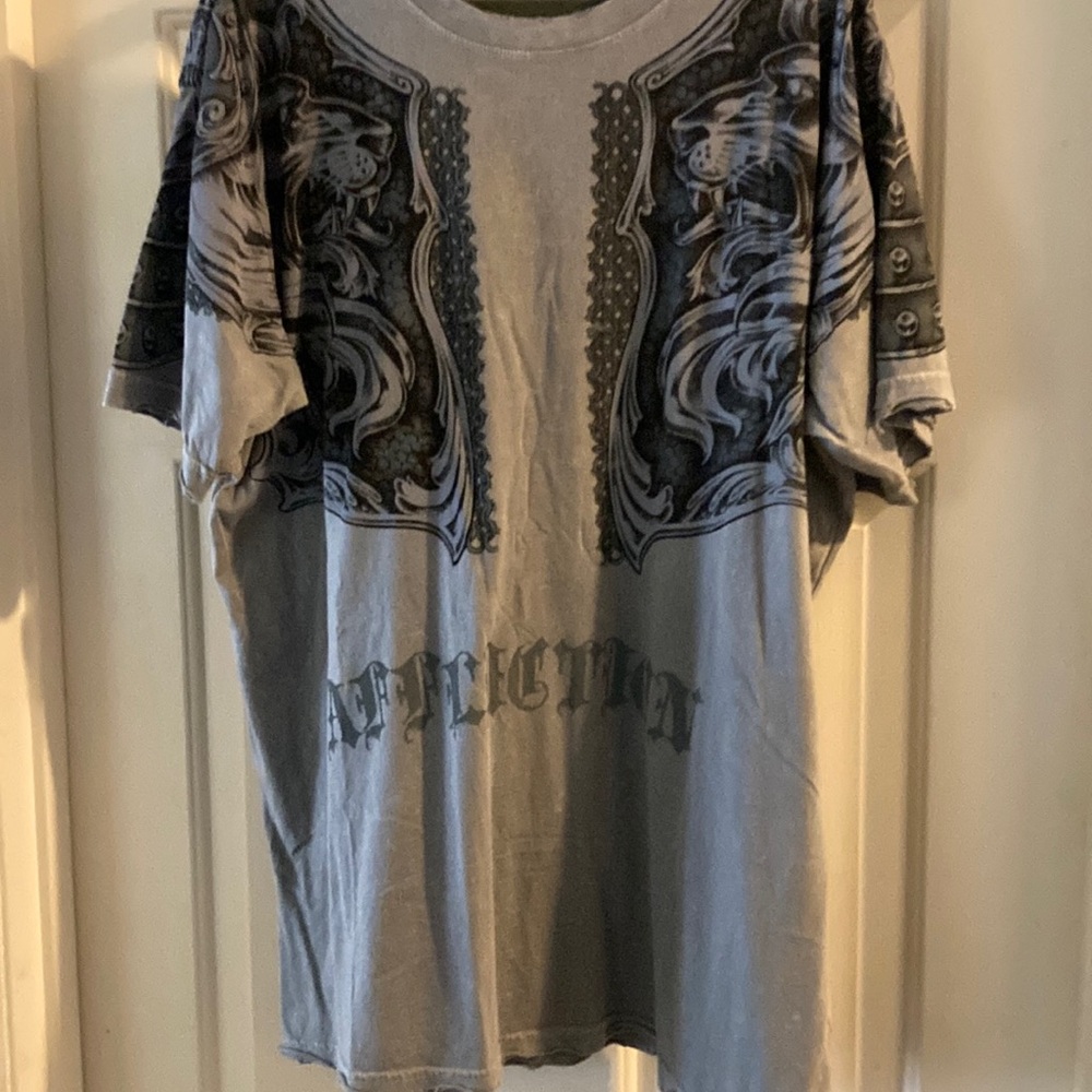 Affliction Gray Graphic Men's Shirt NEW!!